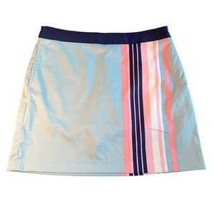Gu Size 4 Skort Blue Pink Stripes Retro Look Side Zip with One Pocket​​